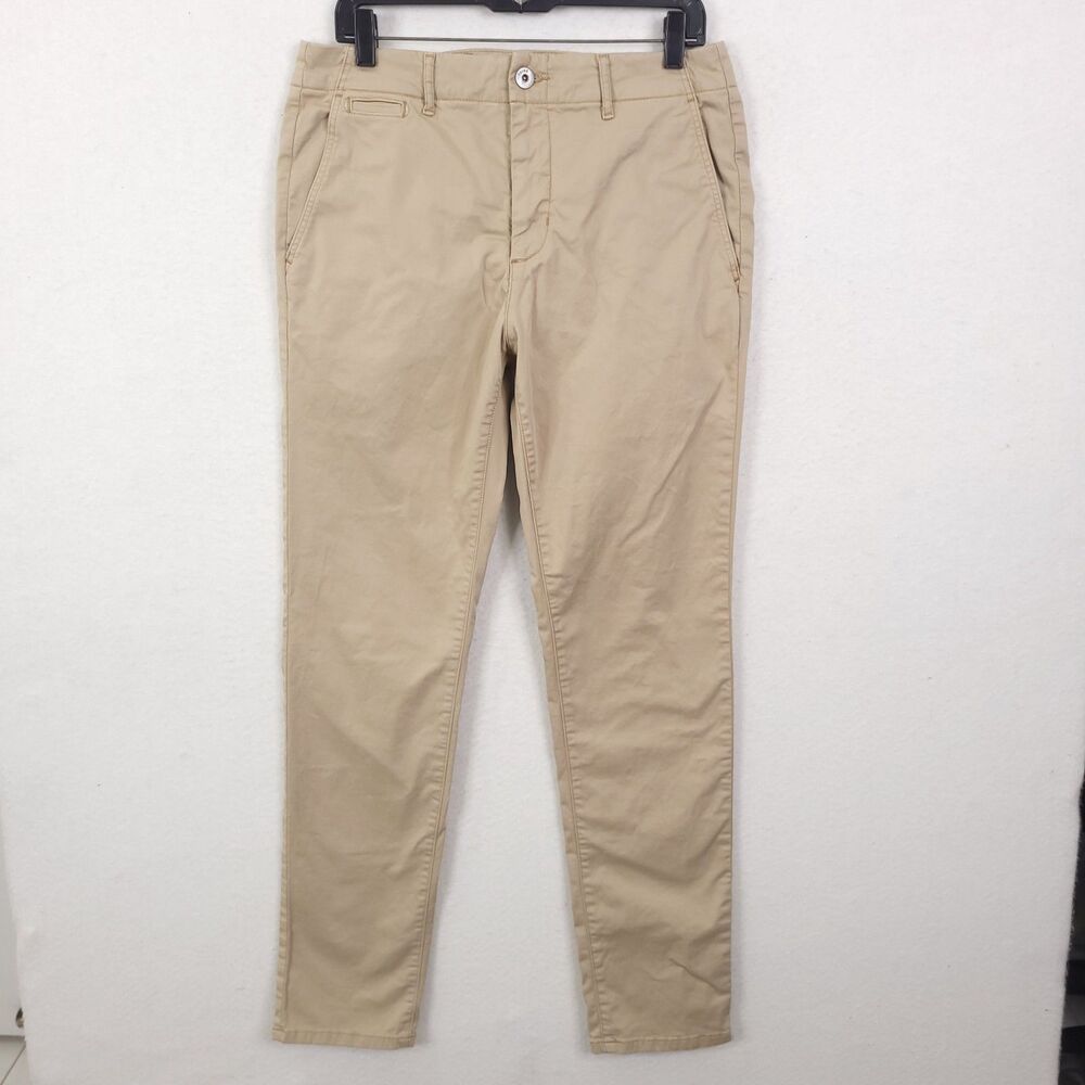 Paige Pants Mens Khaki Size 32x32 Tapered Chino Flat Casual Office Work Preppy